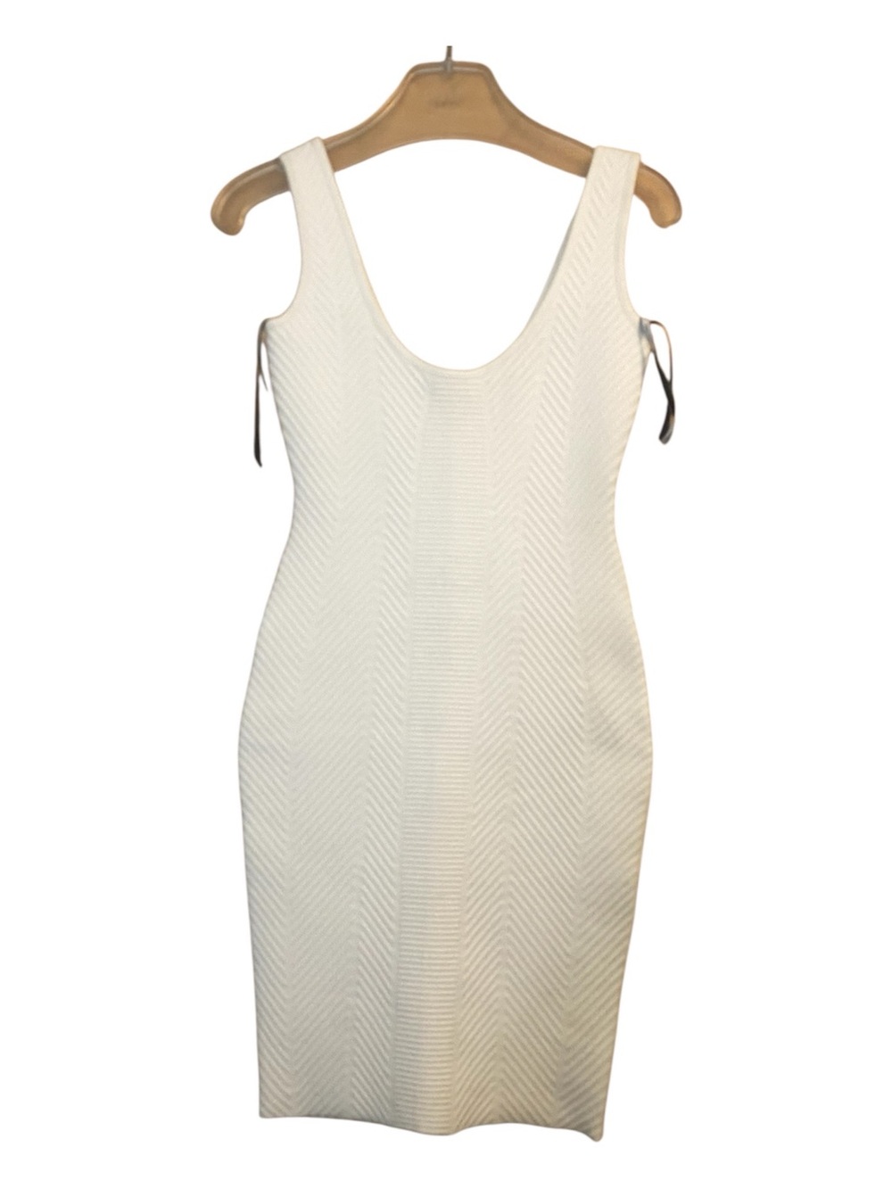 Herve Leger White Sleeveless Midi Bandage Dress